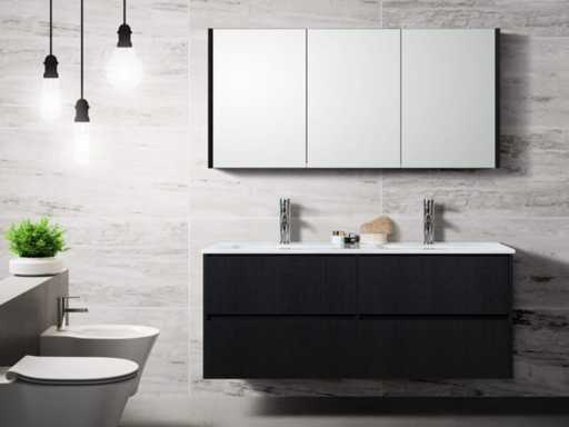 Elberti - Set mobilier de baie negru - 120 cm