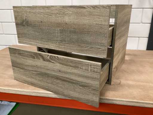 Differnz wastafel onderkast, eiken