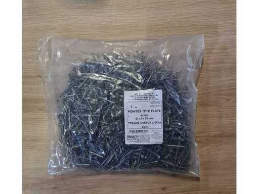 Nägel / Spikes Flachköpfe Stahl 1,25*2,5 mm (200x)
