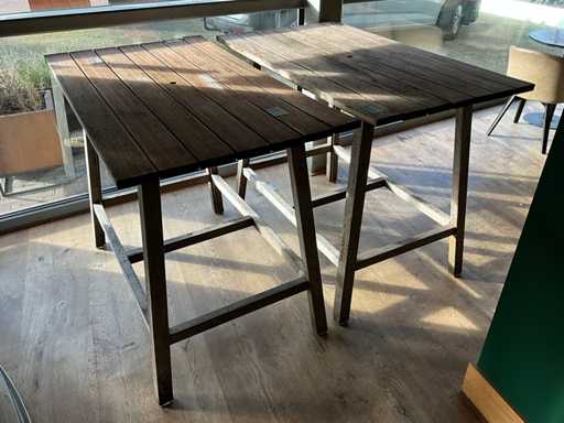 Hutten - Hardhouten hoge terrastafel (2x)