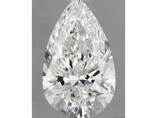 Diamant - 0.90 carat Peer vorm geslepen diamant (gecertificeerd)