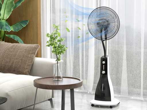 Ventilator avec Brumisateur 2 en 1, 3 Vitesses, Minuterie, Réservoir 3 L