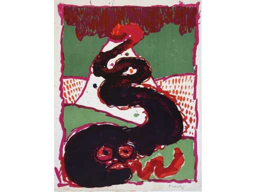 Pierre Alechinsky - Volcanologies - lithographie en couleur