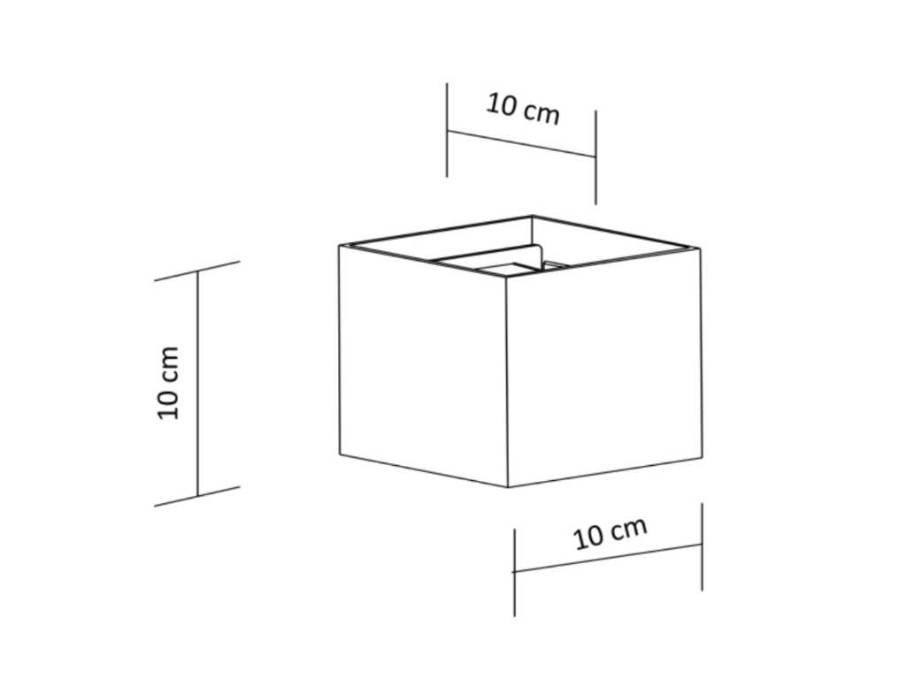10 x LED Wall Light - Bidirectional - Cube (SW-2312-2) - 10W (White)