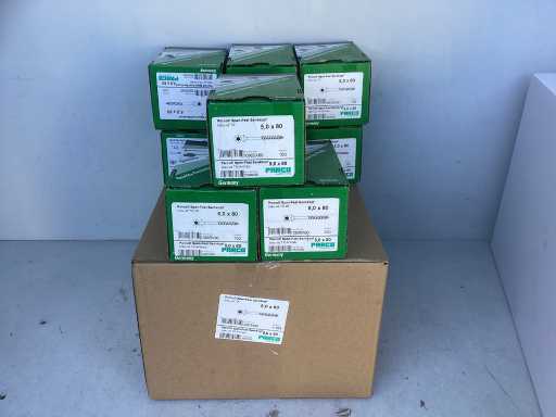 12x PARCO® Spaanplaatschroeven 5,0 x 80mm Span-Fast blauw verzinkt deeldraad - TX25 (1200 stuks)