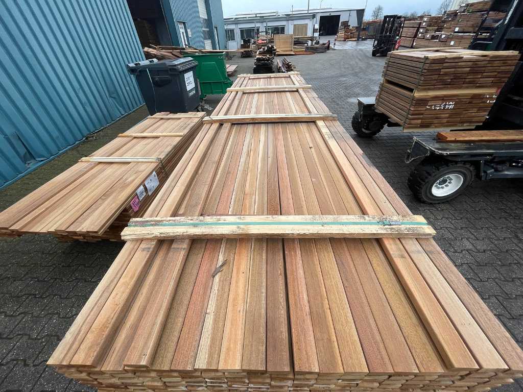 Ipé hardwood planks planed 21x45mm, length 33/460cm, 115/400cm (148x)
