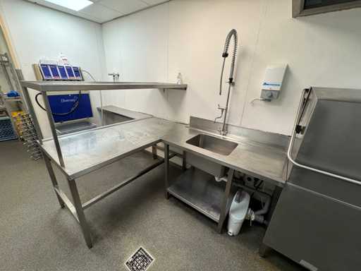 Chiuvetă din oțel inoxidabil cu mobilier de debrassare