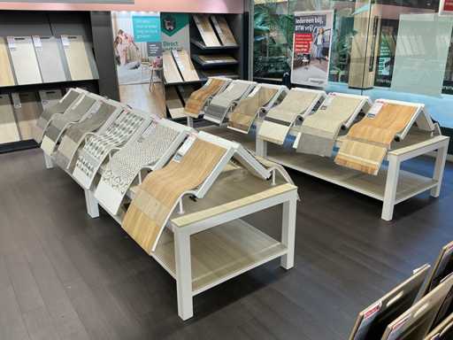 Präsentationstisch mit Vinylproben (4x)