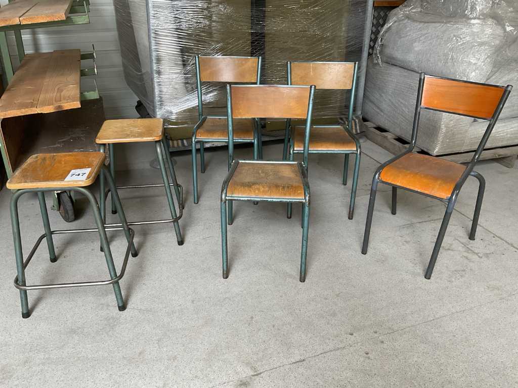Krzesło i taboret w stołówce (6x)