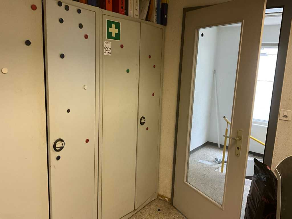 Material cabinet with contents
