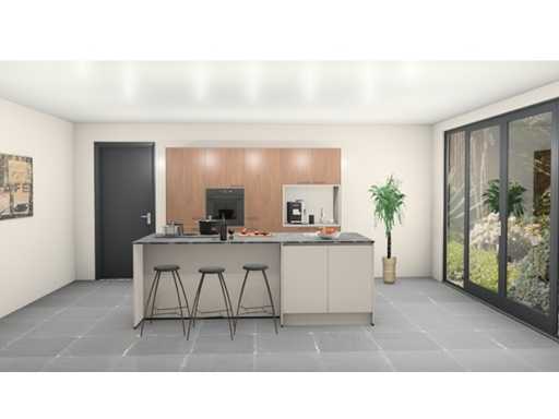 Cucina dell'isola Schüller con parete a ripostiglio