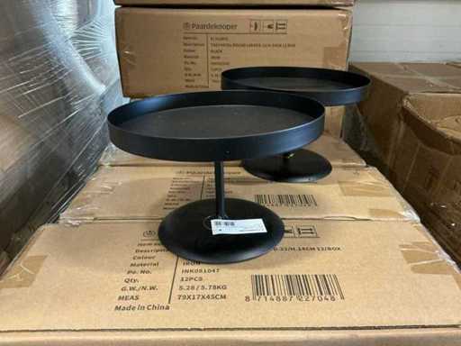 Plateau de distribution en métal pour distribution de gros D22/H14cm en fer noir (163x)