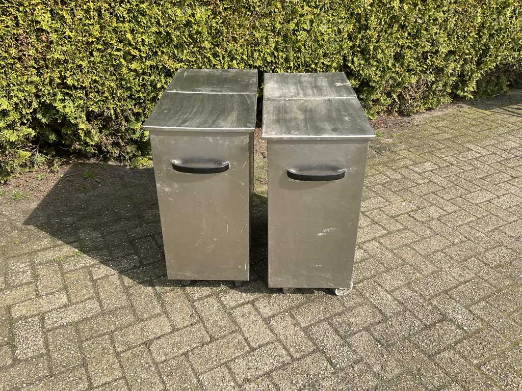 Mobile stainless steel storage bins