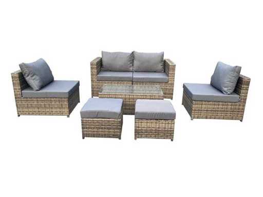 MaxxGarden 88703 loungeset 6 persoons wicker
