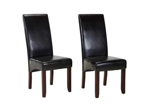 Chairs - Glossy brown imitation - Dark wood legs (x6)