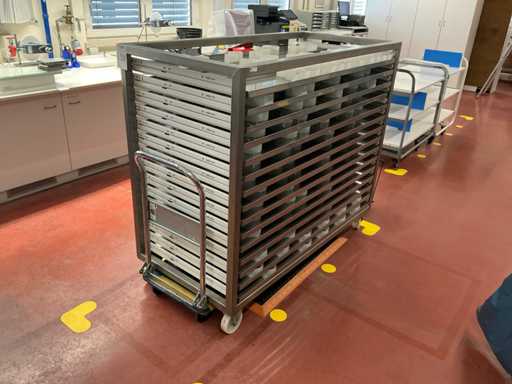 Inox shelf trolley