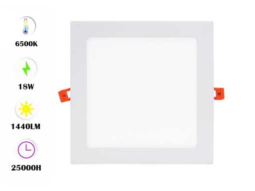 10 x LED-Panel – quadratisch versenkt – 18W – 6500K Cold White – IP20