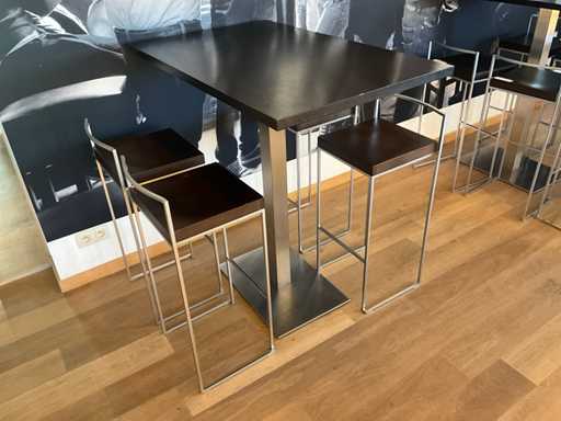 RVS Barkruk (4x) + tafels (3x)