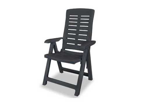 Chaise de jardin réglable avec accoudoirs - Anthracite 4 pièces