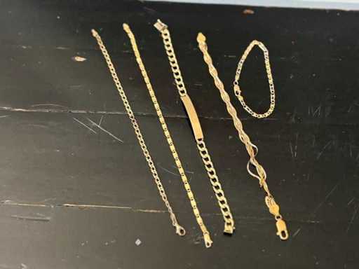 Vintage gold-tone bracelets and link bracelets - 7 pieces