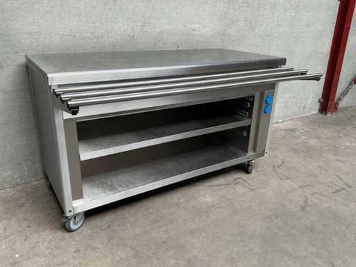Rvs verrijdbare werktafel