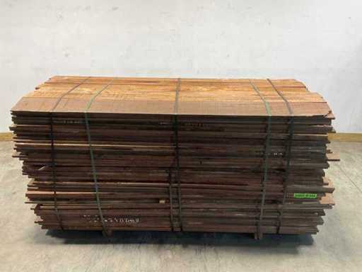 Panneau en bois dur Azobé 250x15x2 cm (48x)