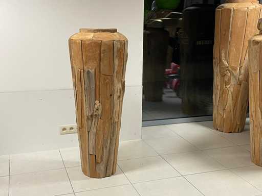 Vaas in Teak H120cm