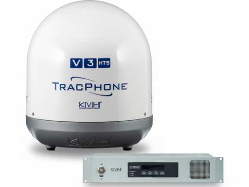 KVH TracPhone V3 Silver VSAT Satellite Système de Satellites Marins pour une Communication Maritime Fiable