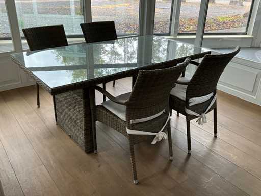 Juego de jardín de mimbre 4 Seasons