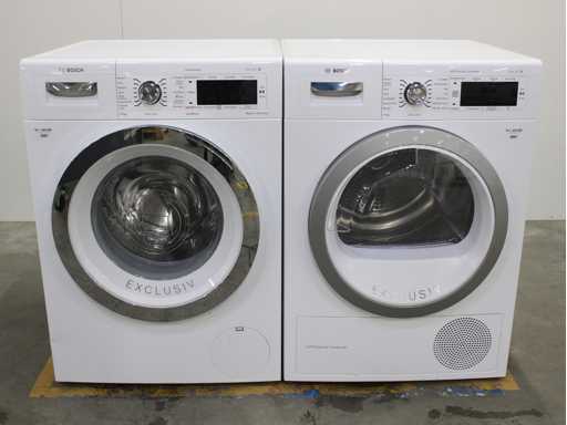 Bosch Serie|8 VarioPerfect Exclusiv Wasmachine & Bosch Serie|8 SelfCleaning Condenser Exclusiv Wasdroger