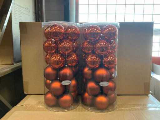 Partij kerstballen unbreakable&seamless D7cm manderine matt-shiny 24/tube (90 tubes)