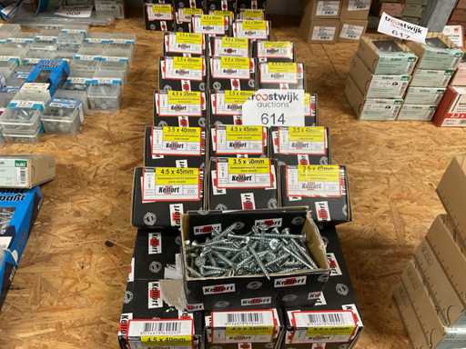 21 boîtes de vis en carton compressé