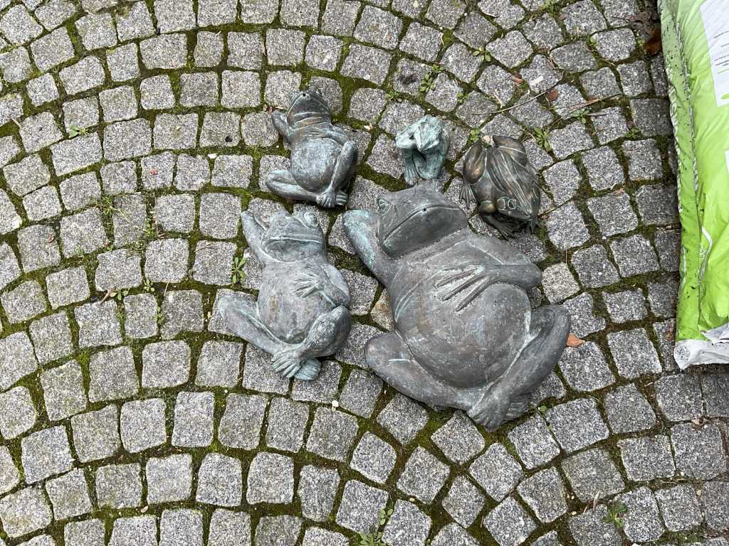 3 x statues de jardin en bronze