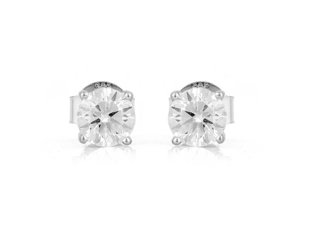 14 KT White gold Earring With 2.05Cts Lab Grown Diamond