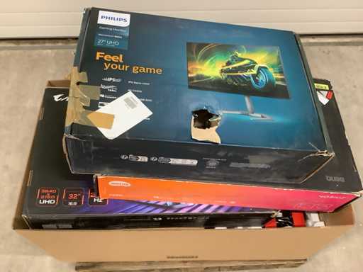Pallet monitors O.a Phillips, Aorus en BENQ - 10 Items