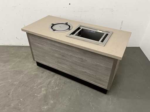 mobilier de bufet mobil cu farfurii și tăvi, coborâtor