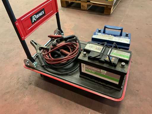 Batterie (2x) + chariot de transport