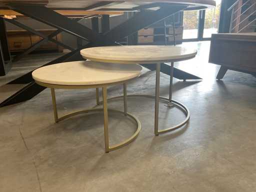 Ensemble de table basse en coton de 2