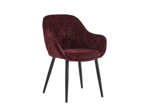 Colenis - Metropol Dining Chair - Set of 6 - Bordeaux - Linen Fabric - Industrial - With armrest - Chair