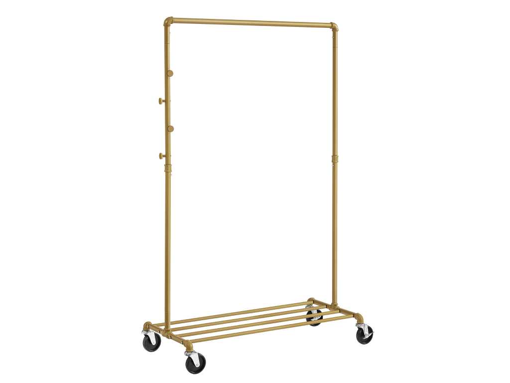 MIRA Home - Clothes rack - Storage rack - Coat rack - Shoe rack - Gold - 100x49x163