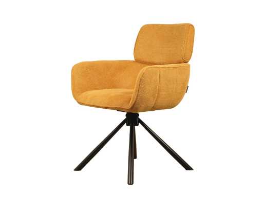 Chaises à manger design en tissage jaune (6x)