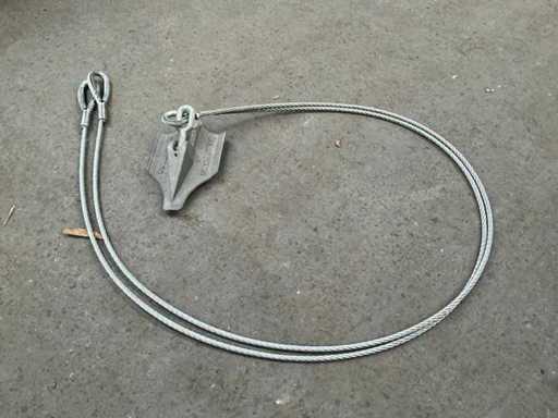 Platiplus B6 Lot d’ancrages galvanisés au sol avec câbles métalliques en acier