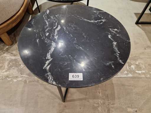 Table d’appoint Castle-Line en marbre rond de diamètre 60 cm - Noir