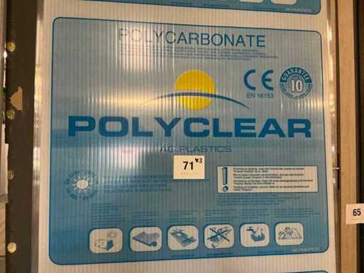 Polyclear polycarbonate sheets (3x) (+/- 9 m²)