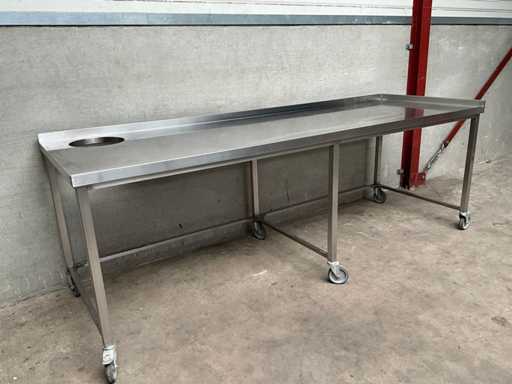 Arbeitstisch für die Zubereitung von Pizza aus Edelstahl