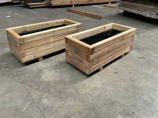 Garlux-Fichtenblumenkasten imprägniert – 70x30x30 cm (2x)