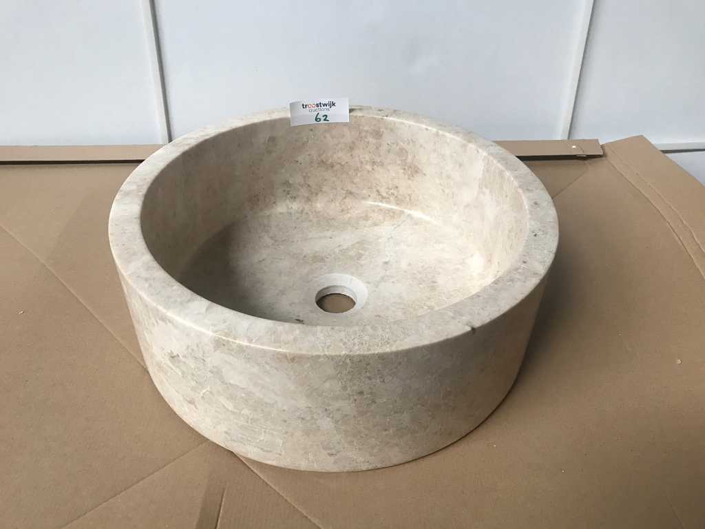 Natural Stone Marble Beige Washbasin 2 pieces