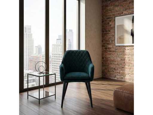 Set of 6 Dining Chair Tub with Armrest Green