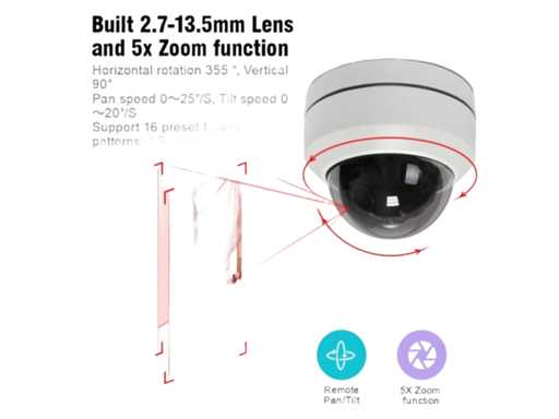 PTZ Camera AHD-CVBS 2MP Resolution with 2.8-12mm Lens CA61-PC