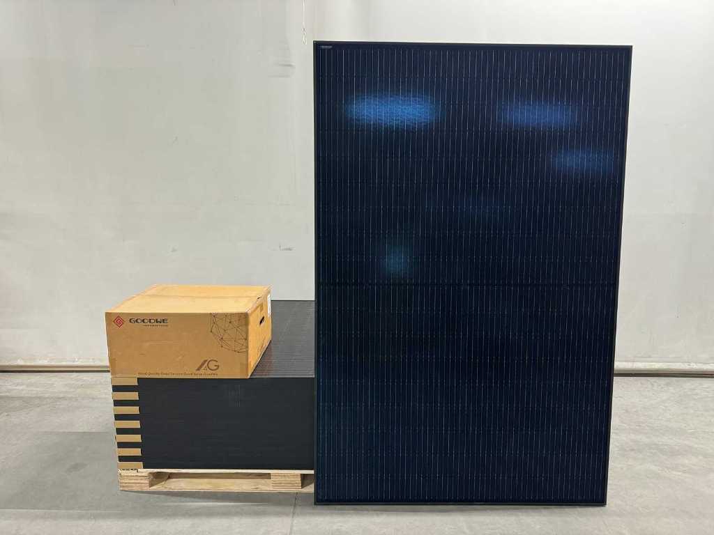 Exiom - set of 14 full black (410 wp) solar panels and 1 Goodwe GW5000D-NS inverter (1-phase)